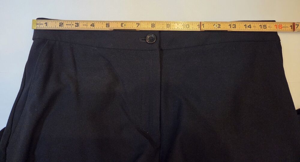 NWT Eileen Fisher Black Wide Leg Ankle Pants 10 Stretch Crepe Quiet Luxury - Picture 7 of 9